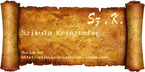Szikula Krisztofer névjegykártya