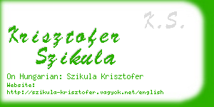 krisztofer szikula business card